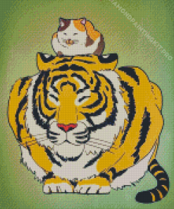 Illustration Tiger and Cat Diamond Painting