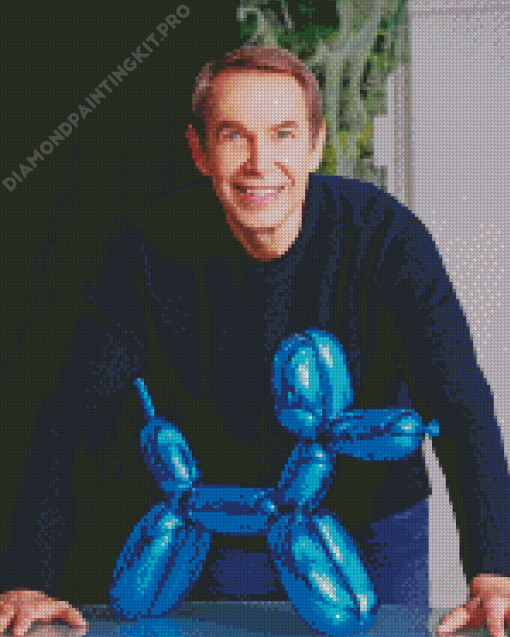 Jeff Koons With Balloon Dog Diamond Painting