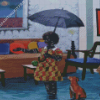 Kelechi Nwaneri Little Girl and Dog Diamond Painting