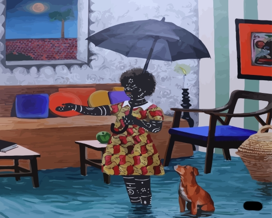 Kelechi Nwaneri Little Girl and Dog Diamond Painting