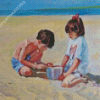 Kids At Beach Diamond Painting