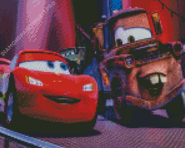 Lightning McQueen and Mater Cars Diamond Painting
