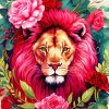 Lion In Flowers Art Diamond Painting