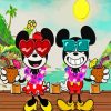 Mickey And Minnie At The Beach Diamond Painting