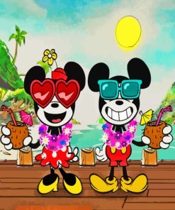 Mickey And Minnie At The Beach Diamond Painting