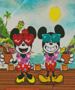 Mickey And Minnie At The Beach Diamond Painting