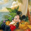 Mickey and Pluto Relaxing Beach Time Diamond Painting