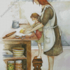 Mom Baking With Daughter Diamond Painting