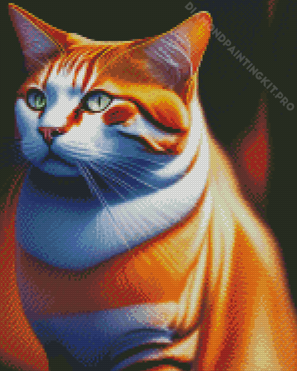 Orange and White Cat Diamond Painting