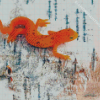 Orange Salamander Reptile Diamond Painting