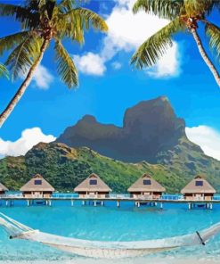 Polynesian Beach Huts Diamond Painting