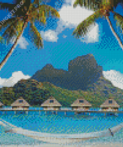 Polynesian Beach Huts Diamond Painting