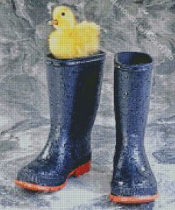 Rain Boots and Duckling Diamond Painting