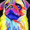 Rainbow Pug Diamond Painting