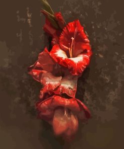 Red Gladiolus Flowers Diamond Painting