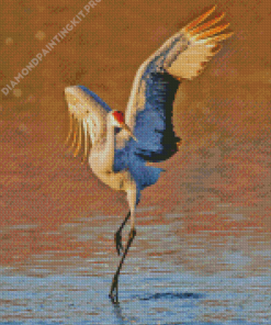 Sandhill Crane In Water Diamond Painting