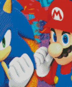 Sonic Mario Diamond Painting