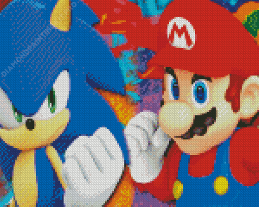 Sonic Mario Diamond Painting