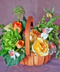 Spring Flower Basket Diamond Painting