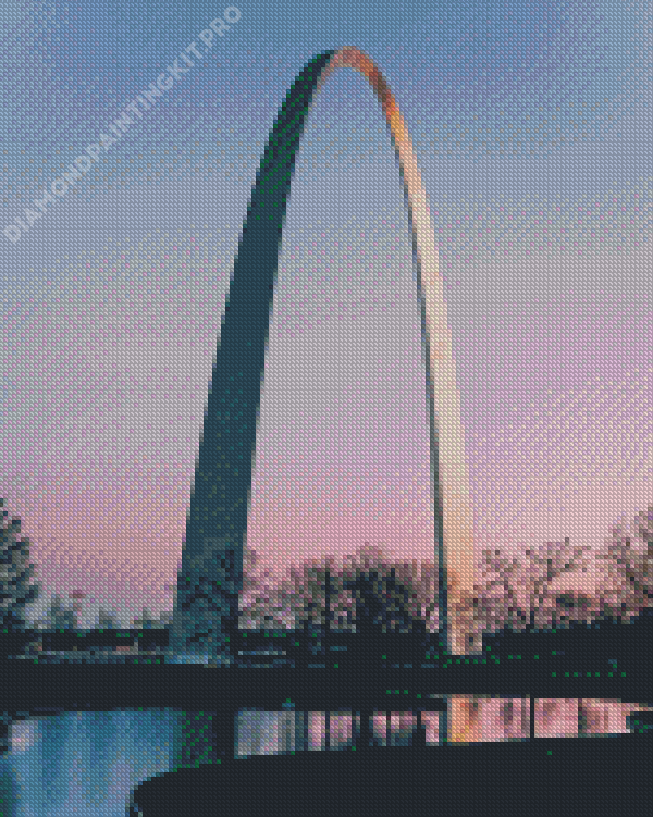 The Gateway Arch With Pink Sky Diamond Painting