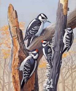 The Downy Woodpecker Birds Diamond Painting