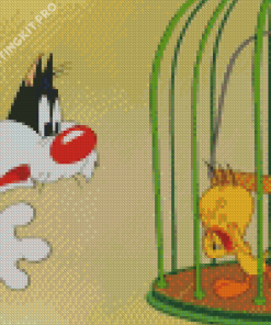 Tweety and Sylvester Diamond Painting