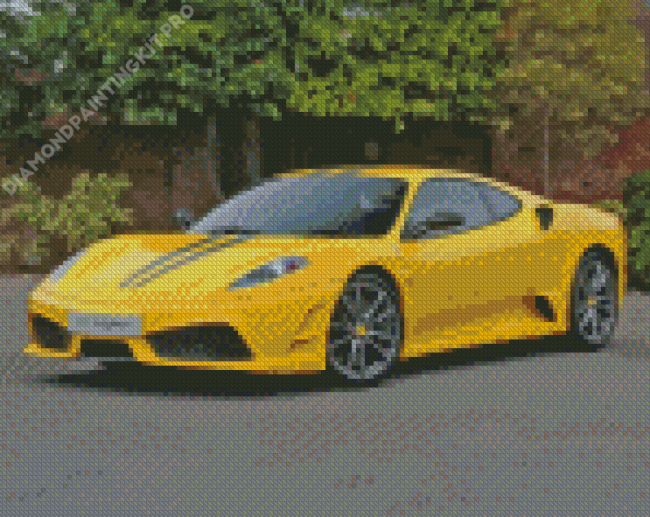 Yellow Ferrari Scuderia Diamond Painting