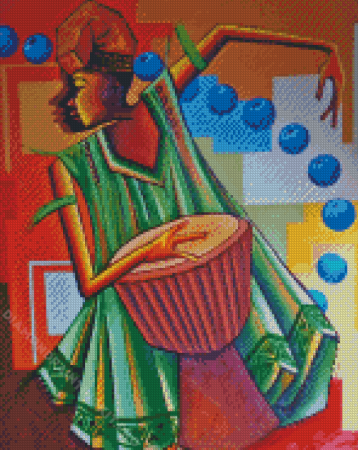 Yoruba Drummer Art Diamond Painting