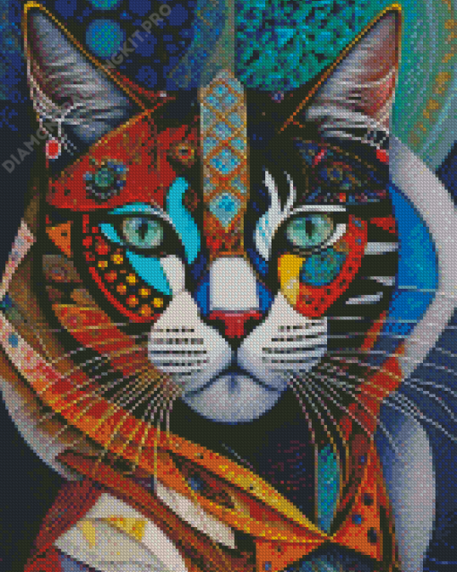 Abstract Cat Diamond Painting