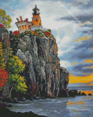 Abstract Split Rock Lighthouse Diamond Painting
