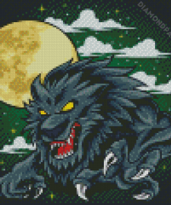 Angry Werewolf On The Full Moon Diamond Painting