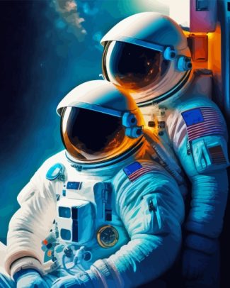 Astronauts In Space Diamond Painting