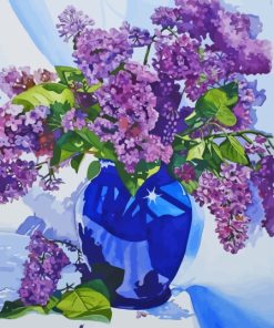 Blue Vase Lilac Flowers Diamond Painting