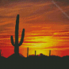 Cactus Desert Sunset Diamond Painting