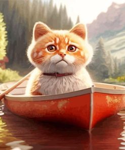 Cat In A Boat Diamond Painting