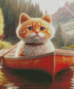 Cat In A Boat Diamond Painting