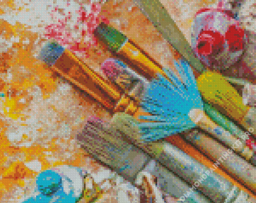 Colorful Brushes Art Diamond Painting