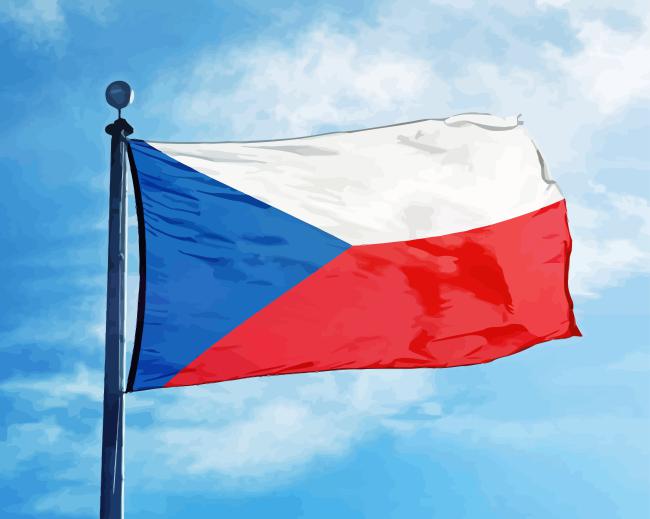 Czech Republic Flying Flag Diamond Painting