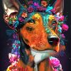 Floral Dog Art Diamond Painting