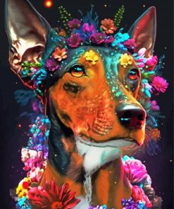 Floral Dog Art Diamond Painting