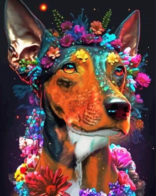 Floral Dog Art Diamond Painting