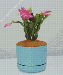 Flowering Blue Plant Vase Diamond Painting