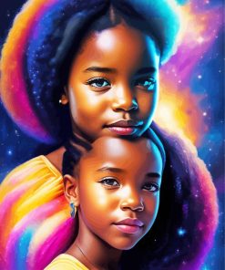 Galaxy African Girls Diamond Painting