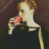 Girl Drinking Coke By Romina Ressia Diamond Painting