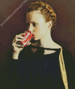 Girl Drinking Coke By Romina Ressia Diamond Painting