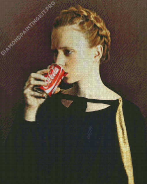 Girl Drinking Coke By Romina Ressia Diamond Painting