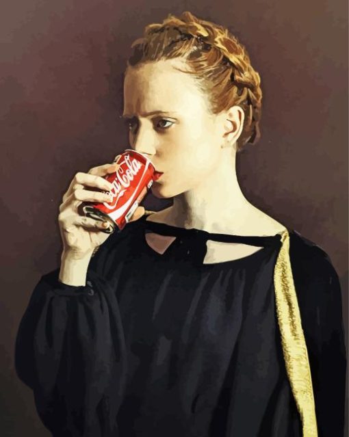 Girl Drinking Coke By Romina Ressia Diamond Painting