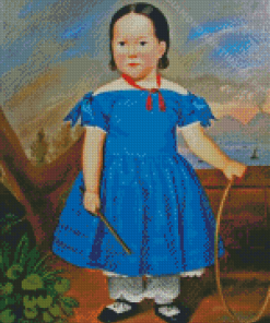 Girl In a Blue Dress Diamond Painting
