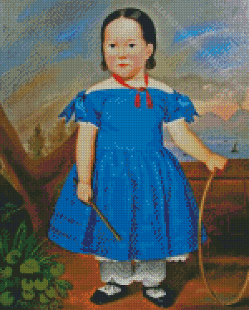 Girl In a Blue Dress Diamond Painting