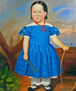 Girl In a Blue Dress Diamond Painting